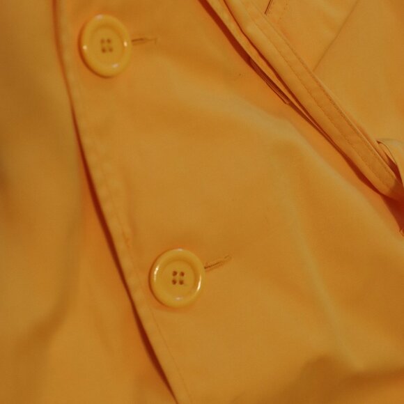 Black Rivet Sunny Yellow Trench Water Resistant Jacket Tie Belt Size Large - Picture 9 of 16